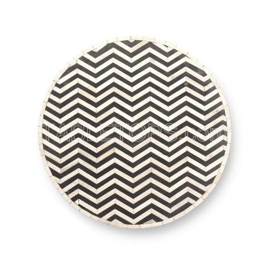 Chevron Design Bone Inlay Tabletop made with mdf/ply & real bone inlay  for Living room | Home Decor | Interior Styling