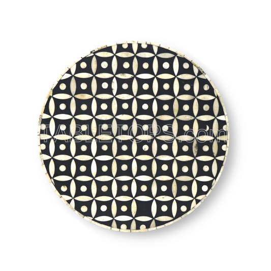 Fish Eye Design Bone Inlay Tabletop made with mdf/ply & real bone inlay  for Living room | Home Decor | Interior Styling