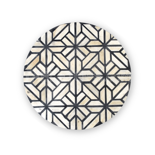 Geometric Design Bone Inlay Tabletop made with mdf/ply & real bone inlay  for Living room | Home Decor | Interior Styling