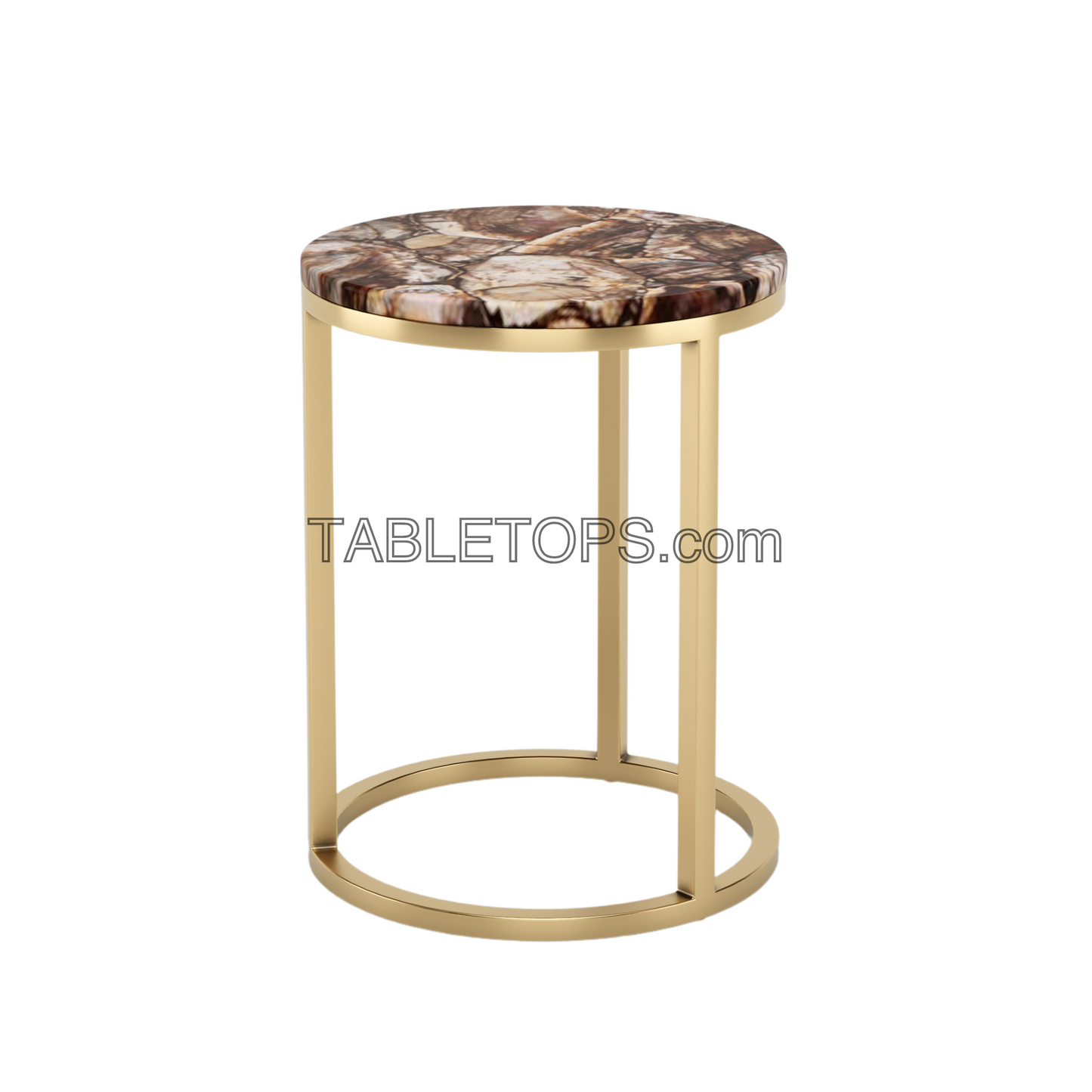Brown Petrified Wood Side Table